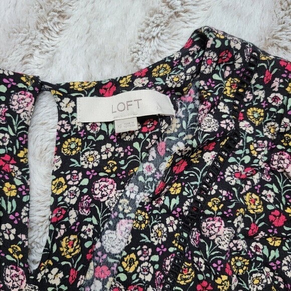Loft Floral Long Sleeve Romper V Neck Size XS - Picture 7 of 11